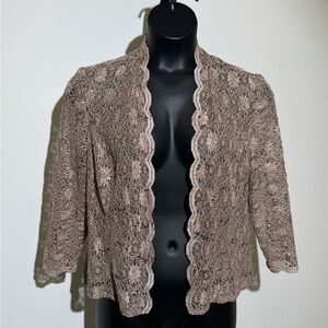 Alex Evenings Metallic Lace Cardigan